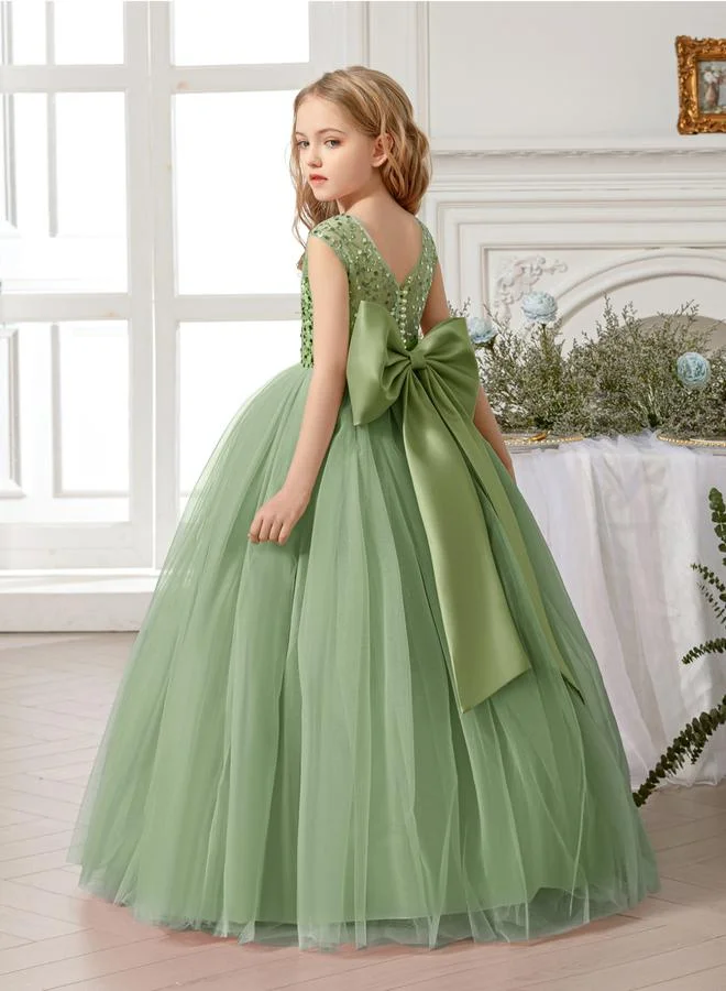 Take Two  Girls Green Embellished Sleeveless Maxi Dress for Women | Best Price UAE